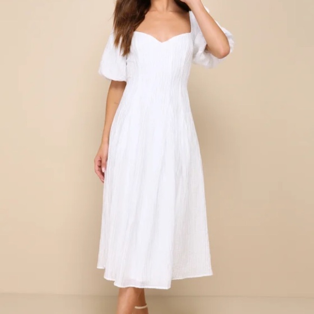 Elegant White Midi Dress